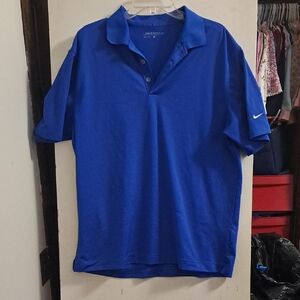 Nike Golf Mens Dri Fit Blue Collared Shirt L.